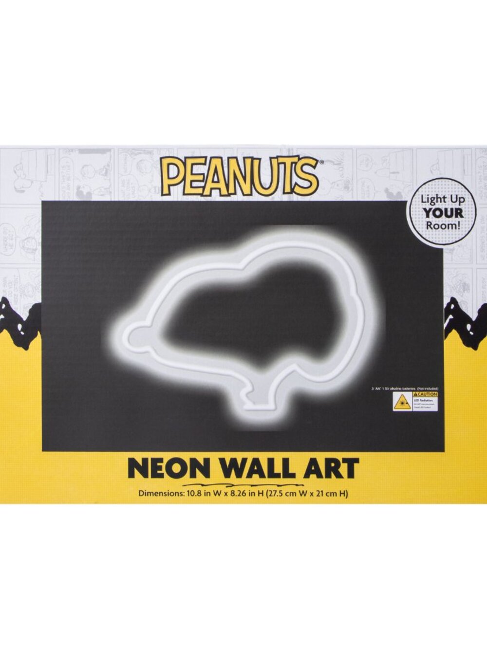 NIB Peanuts Neon Wall Art LED Light Up Decor 10.8 x 8.26 Retro Snoopy